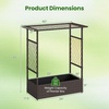 image:imageGiantex Raised Garden Bed with Trellis amp Hanging Roof Rattan Elevated Planter Box with Liner for Climbing Plants Flowers Vegetables Outdoor PE Rattan Planting Box for Backyard Patio amp Porch1