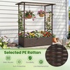 image:imageGiantex Raised Garden Bed with Trellis amp Hanging Roof Rattan Elevated Planter Box with Liner for Climbing Plants Flowers Vegetables Outdoor PE Rattan Planting Box for Backyard Patio amp Porch1