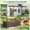 image:imageGiantex Raised Garden Bed with Trellis amp Hanging Roof Rattan Elevated Planter Box with Liner for Climbing Plants Flowers Vegetables Outdoor PE Rattan Planting Box for Backyard Patio amp Porch1