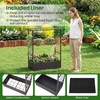 image:imageGiantex Raised Garden Bed with Trellis amp Hanging Roof Rattan Elevated Planter Box with Liner for Climbing Plants Flowers Vegetables Outdoor PE Rattan Planting Box for Backyard Patio amp Porch2
