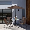 image:imageGiantex Set of 4 Patio Dining Chairs Folding Outdoor Chairs Adjustable Sling Back Chairs with Armrest Portable Patio Chairs for Camping Garden Pool Beach Deck Lawn Lounge Chairs Brown1 Count Pack of 4