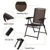 image:imageGiantex Set of 4 Patio Dining Chairs Folding Outdoor Chairs Adjustable Sling Back Chairs with Armrest Portable Patio Chairs for Camping Garden Pool Beach Deck Lawn Lounge Chairs Brown1 Count Pack of 4