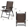 image:imageGiantex Set of 4 Patio Dining Chairs Folding Outdoor Chairs Adjustable Sling Back Chairs with Armrest Portable Patio Chairs for Camping Garden Pool Beach Deck Lawn Lounge Chairs Brown1 Count Pack of 4