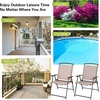image:imageGiantex Set of 4 Patio Folding Chairs  Outdoor Sling Chairs with Armrests and Rustproof Steel Frame Patio Dining Chairs with Breathable Fabric for Garden Backyard Poolside Indoors No AssemblyBeige