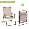 image:imageGiantex Set of 4 Patio Folding Chairs  Outdoor Sling Chairs with Armrests and Rustproof Steel Frame Patio Dining Chairs with Breathable Fabric for Garden Backyard Poolside Indoors No AssemblyBeige