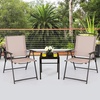 image:imageGiantex Set of 4 Patio Folding Chairs  Outdoor Sling Chairs with Armrests and Rustproof Steel Frame Patio Dining Chairs with Breathable Fabric for Garden Backyard Poolside Indoors No AssemblyBeige