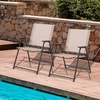 image:imageGiantex Set of 4 Patio Folding Chairs  Outdoor Sling Chairs with Armrests and Rustproof Steel Frame Patio Dining Chairs with Breathable Fabric for Garden Backyard Poolside Indoors No AssemblyBeige
