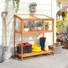 image:imageGiantex Wood Cold Frame Greenhouse Raised Flower Planter Protection with Transparent Openable Roof amp Slatted Shelf Indoor Outdoor Hot House for Garden Balcony 36x20x4236x20x42