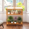 image:imageGiantex Wood Cold Frame Greenhouse Raised Flower Planter Protection with Transparent Openable Roof amp Slatted Shelf Indoor Outdoor Hot House for Garden Balcony 36x20x4236x20x42