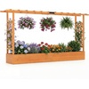image:imageGiantex Wooden Raised Garden Bed with Trellis amp Hanging Roof Fir Wood Planter Box 45 Freestanding Elevated Garden Bed for Outdoor Climbing Plants Vegetables Flowers Patio amp Balcony NaturalOrange