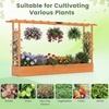image:imageGiantex Wooden Raised Garden Bed with Trellis amp Hanging Roof Fir Wood Planter Box 45 Freestanding Elevated Garden Bed for Outdoor Climbing Plants Vegetables Flowers Patio amp Balcony NaturalOrange