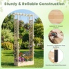 image:imageGiantex Wooden Raised Garden Bed with Trellis amp Hanging Roof Fir Wood Planter Box 45 Freestanding Elevated Garden Bed for Outdoor Climbing Plants Vegetables Flowers Patio amp Balcony NaturalNatural