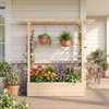 image:imageGiantex Wooden Raised Garden Bed with Trellis amp Hanging Roof Fir Wood Planter Box 45 Freestanding Elevated Garden Bed for Outdoor Climbing Plants Vegetables Flowers Patio amp Balcony NaturalNatural