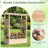 image:imageGiantex Wooden Raised Garden Bed with Trellis amp Hanging Roof Fir Wood Planter Box 45 Freestanding Elevated Garden Bed for Outdoor Climbing Plants Vegetables Flowers Patio amp Balcony NaturalNatural