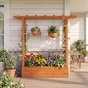 image:imageGiantex Wooden Raised Garden Bed with Trellis amp Hanging Roof Fir Wood Planter Box 45 Freestanding Elevated Garden Bed for Outdoor Climbing Plants Vegetables Flowers Patio amp Balcony NaturalOrange