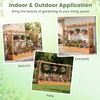 image:imageGiantex Wooden Raised Garden Bed with Trellis amp Hanging Roof Fir Wood Planter Box 45 Freestanding Elevated Garden Bed for Outdoor Climbing Plants Vegetables Flowers Patio amp Balcony NaturalOrange
