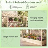 image:imageGiantex Wooden Raised Garden Bed with Trellis amp Hanging Roof Fir Wood Planter Box 45 Freestanding Elevated Garden Bed for Outdoor Climbing Plants Vegetables Flowers Patio amp Balcony NaturalNatural