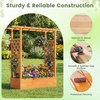 image:imageGiantex Wooden Raised Garden Bed with Trellis amp Hanging Roof Fir Wood Planter Box 45 Freestanding Elevated Garden Bed for Outdoor Climbing Plants Vegetables Flowers Patio amp Balcony NaturalOrange