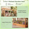 image:imageGiantex Wooden Raised Garden Bed with Trellis amp Hanging Roof Fir Wood Planter Box 45 Freestanding Elevated Garden Bed for Outdoor Climbing Plants Vegetables Flowers Patio amp Balcony NaturalOrange