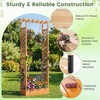 image:imageGiantex Wooden Raised Garden Bed with Trellis amp Hanging Roof Fir Wood Planter Box 45 Freestanding Elevated Garden Bed for Outdoor Climbing Plants Vegetables Flowers Patio amp Balcony NaturalOrange