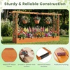 image:imageGiantex Wooden Raised Garden Bed with Trellis amp Hanging Roof Fir Wood Planter Box 45 Freestanding Elevated Garden Bed for Outdoor Climbing Plants Vegetables Flowers Patio amp Balcony NaturalOrange