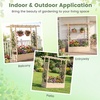 image:imageGiantex Wooden Raised Garden Bed with Trellis amp Hanging Roof Fir Wood Planter Box 45 Freestanding Elevated Garden Bed for Outdoor Climbing Plants Vegetables Flowers Patio amp Balcony NaturalNatural