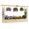 image:imageGiantex Wooden Raised Garden Bed with Trellis amp Hanging Roof Fir Wood Planter Box 45 Freestanding Elevated Garden Bed for Outdoor Climbing Plants Vegetables Flowers Patio amp Balcony NaturalNatural