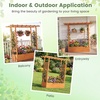 image:imageGiantex Wooden Raised Garden Bed with Trellis amp Hanging Roof Fir Wood Planter Box 45 Freestanding Elevated Garden Bed for Outdoor Climbing Plants Vegetables Flowers Patio amp Balcony NaturalOrange