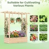 image:imageGiantex Wooden Raised Garden Bed with Trellis amp Hanging Roof Fir Wood Planter Box 45 Freestanding Elevated Garden Bed for Outdoor Climbing Plants Vegetables Flowers Patio amp Balcony NaturalNatural