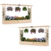 image:imageGiantex Wooden Raised Garden Bed with Trellis amp Hanging Roof Fir Wood Planter Box 45 Freestanding Elevated Garden Bed for Outdoor Climbing Plants Vegetables Flowers Patio amp Balcony NaturalNatural