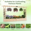 image:imageGiantex Wooden Raised Garden Bed with Trellis amp Hanging Roof Fir Wood Planter Box 45 Freestanding Elevated Garden Bed for Outdoor Climbing Plants Vegetables Flowers Patio amp Balcony NaturalNatural