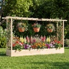 image:imageGiantex Wooden Raised Garden Bed with Trellis amp Hanging Roof Fir Wood Planter Box 45 Freestanding Elevated Garden Bed for Outdoor Climbing Plants Vegetables Flowers Patio amp Balcony NaturalNatural