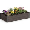 image:imageGIANTEX Raised Garden Bed PE Rattan Elevated Planter Box with OpenEnded Base Removable Liner for Vegetables Flowers Herbs Outdoor Wicker Planting Container for Balcony Backyard amp Patio46x24x10