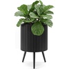 image:imageGiantex 20 Inch Plant Pot with Stand Set of 2 MidCentury Modern Fluted Planter with Builtin Drainage Holes Metal Flower Pot with Tapered Legs for Living Room Office Porch Garden14 x 14 x 21