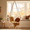 image:imageGiantex Hammock Chair Macrame Swing Chair with 350 Lbs Capacity Handwoven Tassels Boho Hanging Chair for Bedroom Living Room Patio Garden Balcony Indoor amp Outdoor BeigeBeige