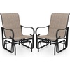 image:imageGiantex Outdoor Glider Set of 2 Patio Rocking Chairs with High Backrest Breathable Mesh Fabric Metal Frame 330 Lbs Capacity Swing Chair for Porch Balcony Garden and Backyard1