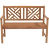 image:imageGiantex Outdoor Wooden Bench 2Person Patio Garden Loveseat  Patio Bench with Armrests and Backrest Acacia Wood Garden Bench Seating for Backyard Front Porch and Park 800 lbs Max LoadGeometric Back