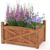 image:imageGiantex Raised Garden Bed Wooden Planter Box Outdoor 25x 16x 15 Rectangular Garden Bed for Vegetables Flower Herb Fruit1