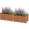 image:imageGiantex Raised Garden Bed Wooden Planter Box Outdoor 25x 16x 15 Rectangular Garden Bed for Vegetables Flower Herb Fruit2