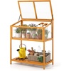 image:imageGiantex Wood Cold Frame Greenhouse Raised Flower Planter Protection with Transparent Openable Roof amp Slatted Shelf Indoor Outdoor Hot House for Garden Balcony 36x20x4236x20x42