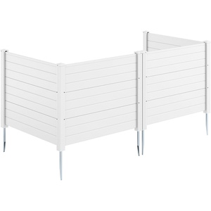 image:imageGiantex 4Panel Air Conditioner Fence 48 W x 36 H Outdoor Privacy Screen with Stakes WeatherResistant PP Enclosure for AC Unit Trash Can amp Pool Pump Decorative Garden Fence WhiteWhite