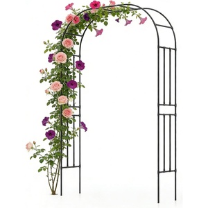 image:imageGiantex 87 Metal Garden Arbor Arch Trellis for Climbing Plants Vines  Decorative Outdoor Archway with PowderCoated Heavy Duty Frame Wedding Arbor for Ceremony Party Backyard Lawn Decoration60W x 95H