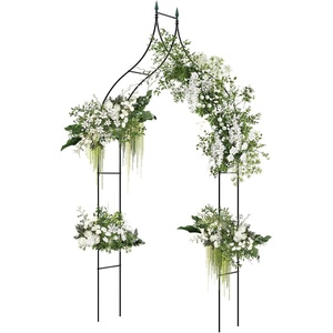 image:imageGiantex 87 Metal Garden Arbor Arch Trellis for Climbing Plants Vines  Decorative Outdoor Archway with PowderCoated Heavy Duty Frame Wedding Arbor for Ceremony Party Backyard Lawn Decoration49W x 113H