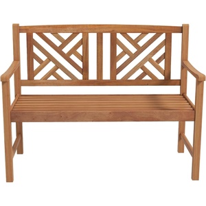 image:imageGiantex Outdoor Wooden Bench 2Person Patio Garden Loveseat  Patio Bench with Armrests and Backrest Acacia Wood Garden Bench Seating for Backyard Front Porch and Park 800 lbs Max LoadGeometric Back