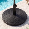 image:imageGiantex 21 lbs Patio Umbrella Base Stand Heavy Duty Outdoor Umbrella Holder with Cement Filled Base Fits 1519 Poles HDPE Rattan Pattern for Patio Deck Garden Porch Market Umbrellas210 Pounds