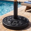 image:imageGiantex 21 lbs Patio Umbrella Base Stand Heavy Duty Outdoor Umbrella Holder with Cement Filled Base Fits 1519 Poles HDPE Rattan Pattern for Patio Deck Garden Porch Market Umbrellas270 Pounds