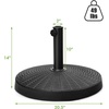 image:imageGiantex 21 lbs Patio Umbrella Base Stand Heavy Duty Outdoor Umbrella Holder with Cement Filled Base Fits 1519 Poles HDPE Rattan Pattern for Patio Deck Garden Porch Market Umbrellas490 Pounds