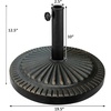 image:imageGiantex 21 lbs Patio Umbrella Base Stand Heavy Duty Outdoor Umbrella Holder with Cement Filled Base Fits 1519 Poles HDPE Rattan Pattern for Patio Deck Garden Porch Market Umbrellas315 Pounds