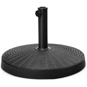 image:imageGiantex 21 lbs Patio Umbrella Base Stand Heavy Duty Outdoor Umbrella Holder with Cement Filled Base Fits 1519 Poles HDPE Rattan Pattern for Patio Deck Garden Porch Market Umbrellas490 Pounds