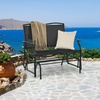 image:imageGIANTEX Patio Glider Benches for Outside Swing Glider Chair wSteel FrameBlack